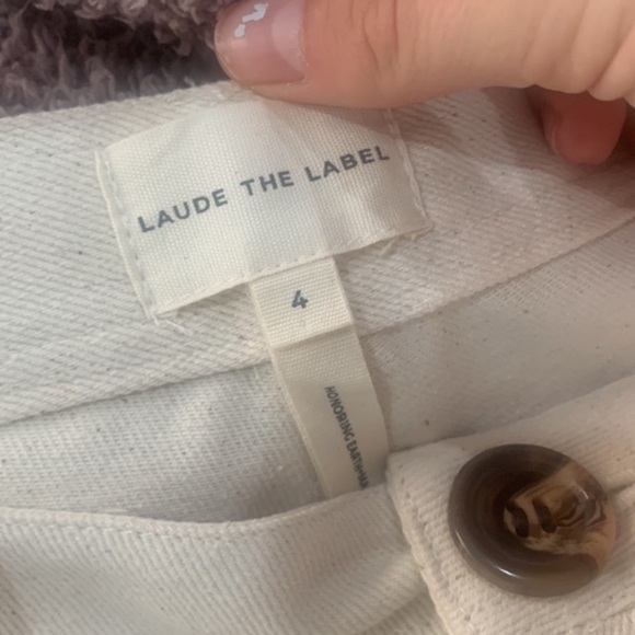 Laude the Label Jeans Camp High Rise Straight Leg in Bone Cream - Picture 6 of 7